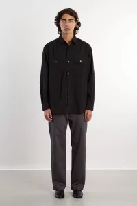 Nanamica Polyester Typewriter Shirt – Black | Centre Commercial